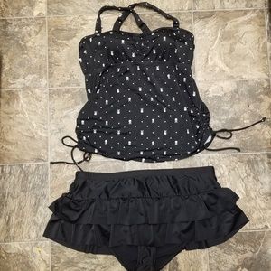 Torrid Skull Tankini and Skirt Swimsuit Set